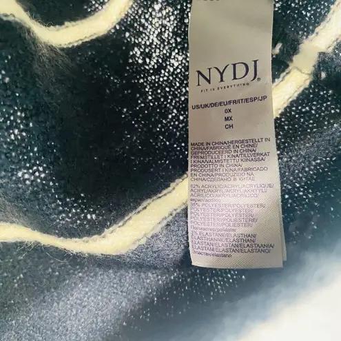 NYDJ Oxford Navy Striped Short Sleeve Crewneck Soft Sweater Top Size 0X NWT