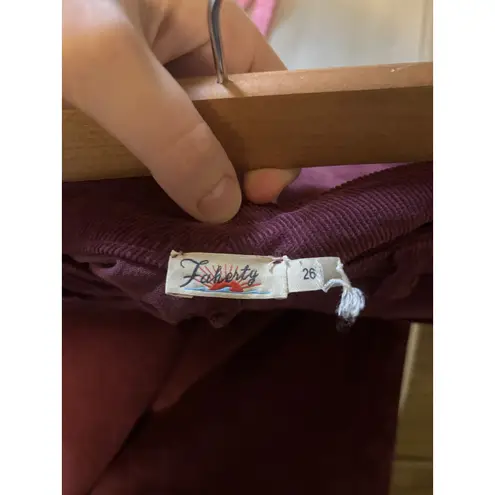 Faherty Women's Stretch Cord Wide Leg Pant Burgundy Corduroy Size 26 Boho - Image 4