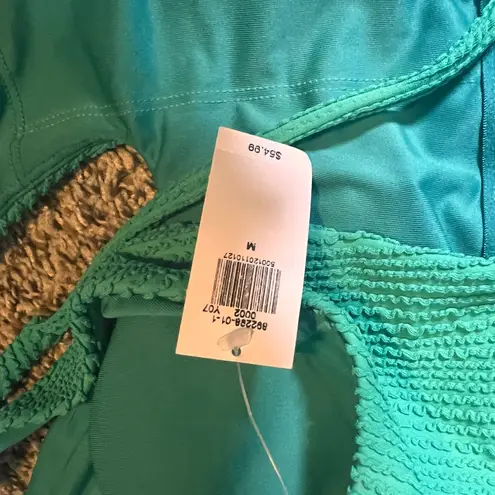 Old Navy  Green Textured One Shoulder Swimsuit -‎ Size M
