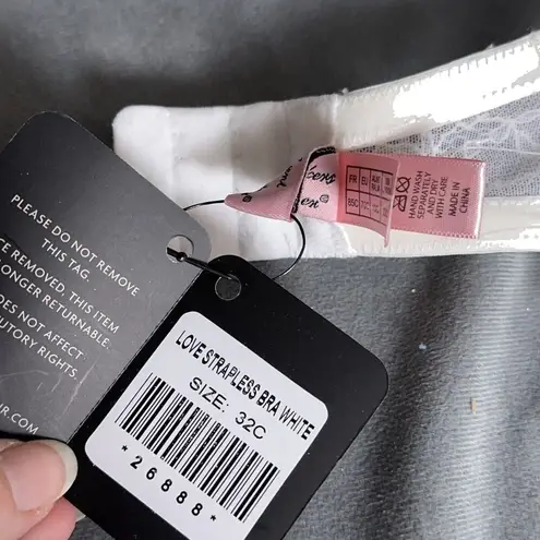 New Agent Provocateur Love Strapless Bra White Size 32C Straps Padded Bridal