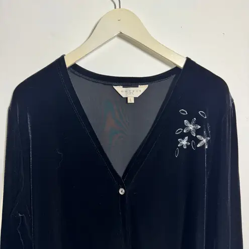 Outfit JPR Cardigan Women L Black Velvet Floral Embroider Goth Vamp Y2K Bratz Size L