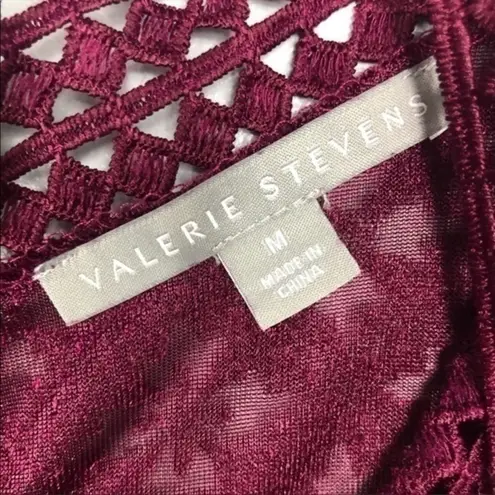 Valerie Stevens Maroon Burn Out Top Size M