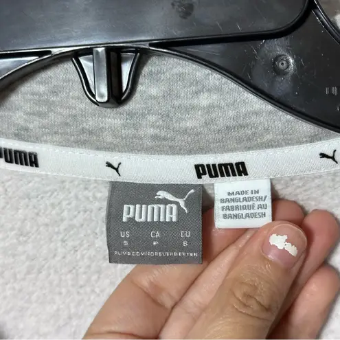 Puma  Womens Hoodie Gray mock neck Pullover boxy Sweatshirt size Small