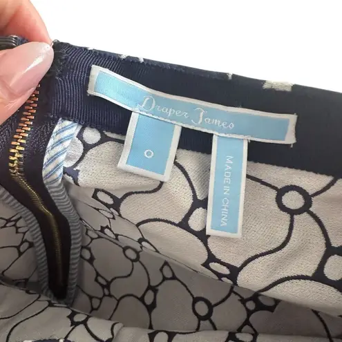 Draper James Blue White Patterned A Line Skirt Size 0