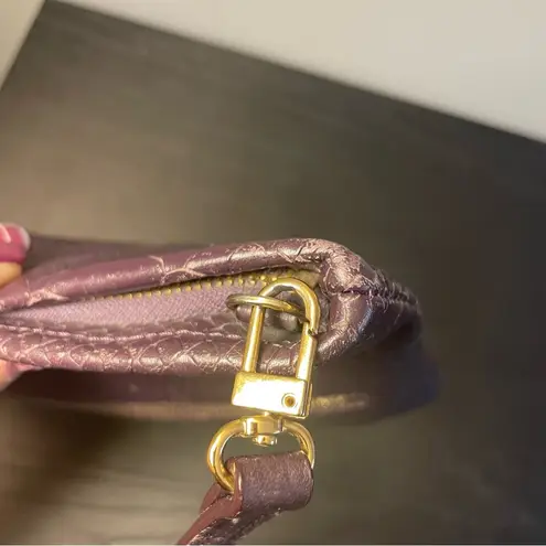 GiGi New York Purple Crossbody Bag Python Embossed Faux Leather Small Purse