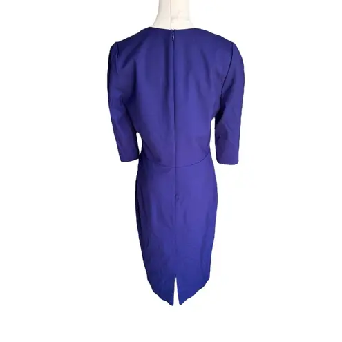 Lafayette 148 New York - Navy Blue Wool Blend Sheath Dress Sz 6