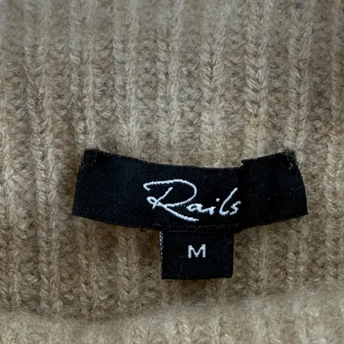 Rails Claudia Camel Ebony Stripe breton Mock Neck Long Sleeve Sweater Medium - Image 4