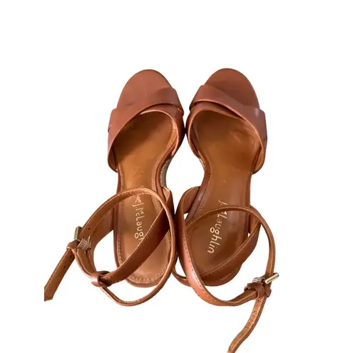 J. McLaughlin J MACLAUGHLIN Tan Leather Esapdrilles Sandals Wedges Size 6.5