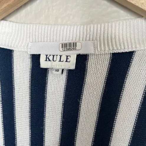 Kule The Jax Cardigan Navy & White Striped Preppy Knit Sweater XS