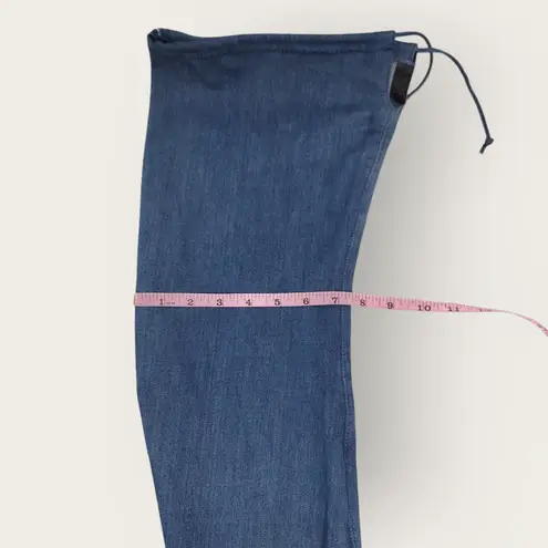 Liliana Womens Blue Denim Thigh High Stretch Stilettos Heels Zip Boots Size 10