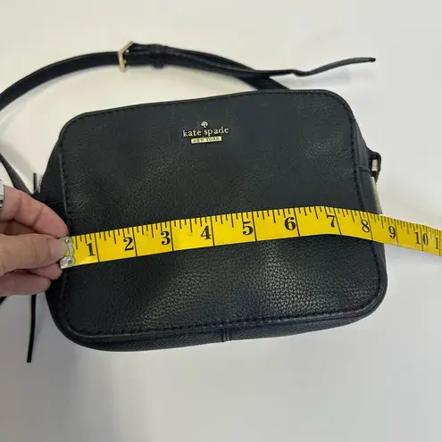 Kate Spade  New York Black Pebbled Leather Crossbody Bag with Tassel