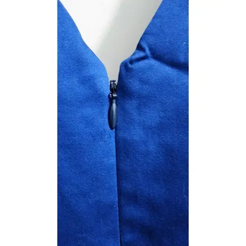 J.Crew  Royal‎ Blue Pleated Fit & Flare Cocktail Dress V-Neck Party Formal Size 6