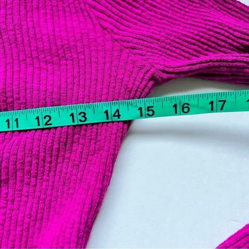 Anthropologie  T.la Cinched V-Neck Ribbed Top Pink Rose Size Medium NWT