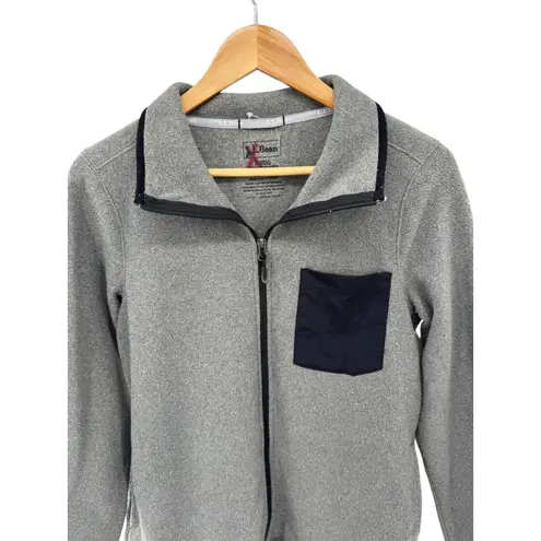 LL Bean Women's Gray Fleece Full Zip Jacket Pocket Size Small Regular