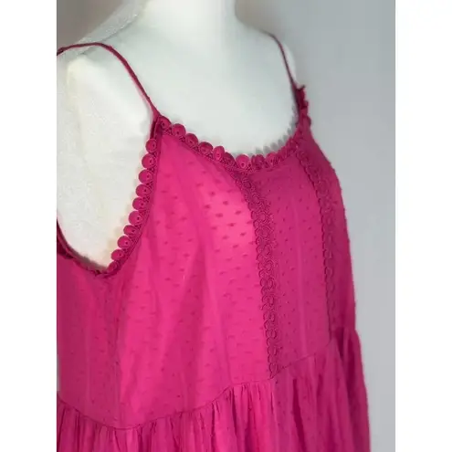 Sweet Wanderer Size M Pink Tiered Sleeveless Mini Dress W/ Adjustable Straps & P