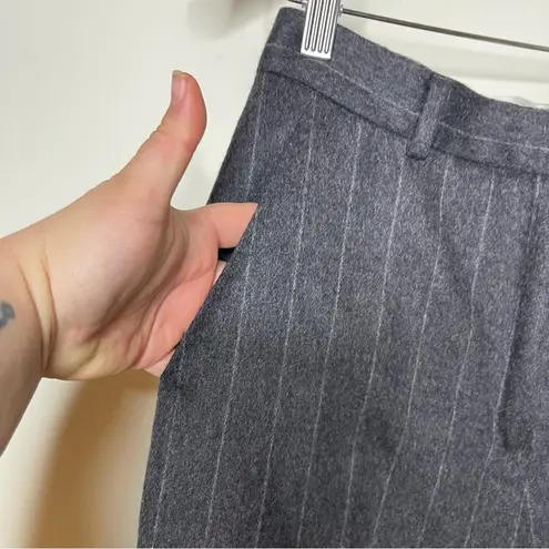 Max Mara grey striped wool angora high waist tailored dress pants sz 2