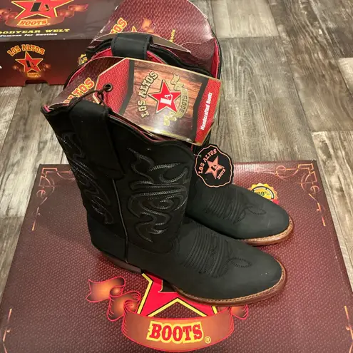 Los Altos Women’s Leather Black Cowboy Boots Size 6.5