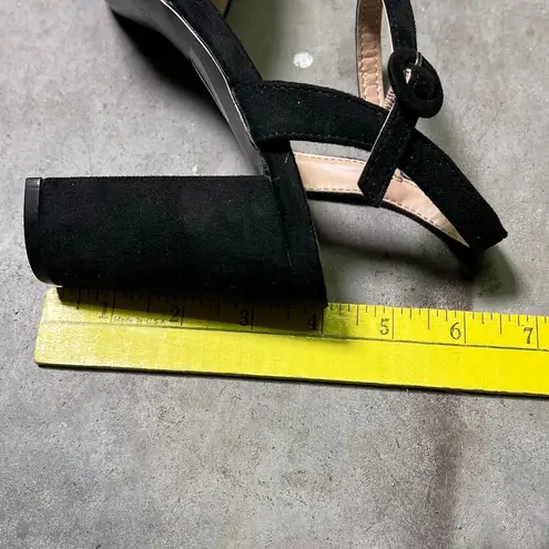 Journee Collection Womens Black Roslynn High Block Heel Sandals US 8 Pumps