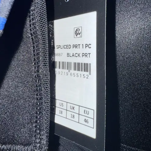 Avenue Tia Spliced Animal Print Black One Piece Swimsuit Plus Size 18