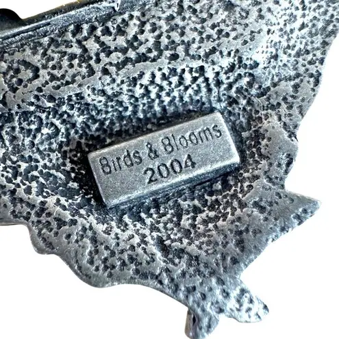 Vintage Birds & Blooms Brooch Silver