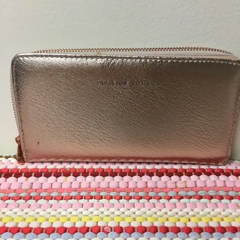 Adrienne Vittadini Rose Gold RFID Zip Wallet