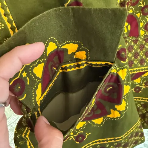 Handmade NWOT blazer from Ghana lined sz small green yellow burgundy