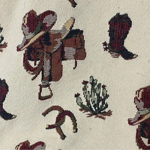 Equestrian Tapestry Tote Handbag Black