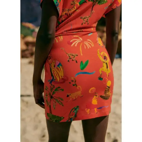 Sézane NWT Sezane x G. Kero Samantha in The Animal Orange Wrap Mini Dress S