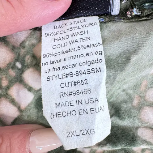 Vintage Y2K Sequin Tank Top 2XL Green Sparkle Party Made in USA fastival Size undefined