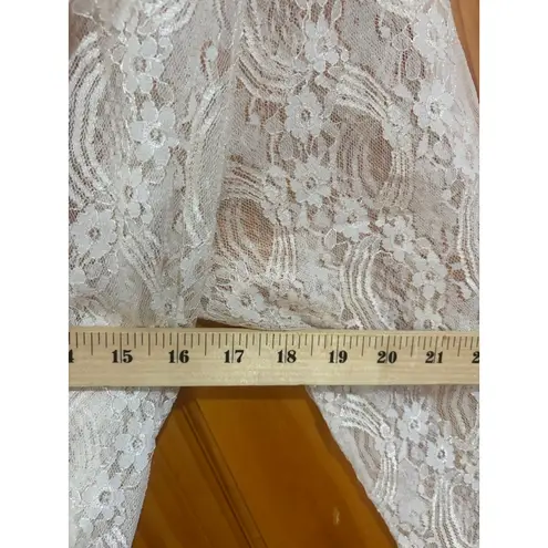 Vintage Feminine Gilead Lace Robe & Slip Set Pink Satin Trim Size Large NWOT