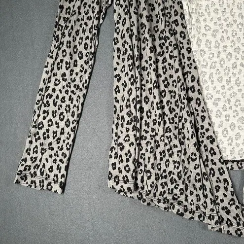 Tart Intimates Womens XL Gray Animal Print Open Front High Low Cardigan Sweater - Image 3