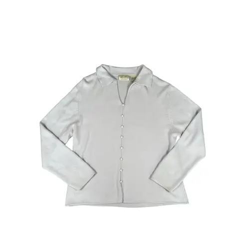 Kathie Lee Collection vintage button front collar knit sweater granny core XL