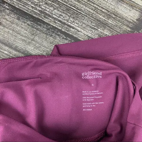 Girlfriend Collective Burgundy Compression Leggings & Crop Top SET Small