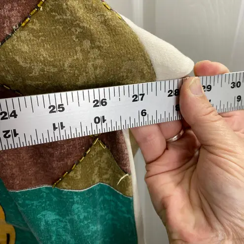 Vintage Jou Jou 80s Painted Art Sweatshirt Beaded Abstract Face Oversized Artsy Tan Size 00