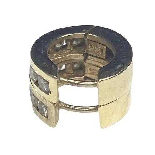 Vintage 90’s: 1 CT Diamond Huggies Earrings ☼ 12 Channel Set Round Stones ☼ 18K