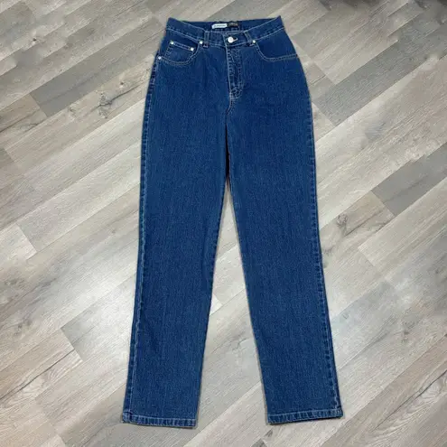 st. john's bay St. John’s Bay High Waist Straight Leg Mom Jeans Blue Size 6