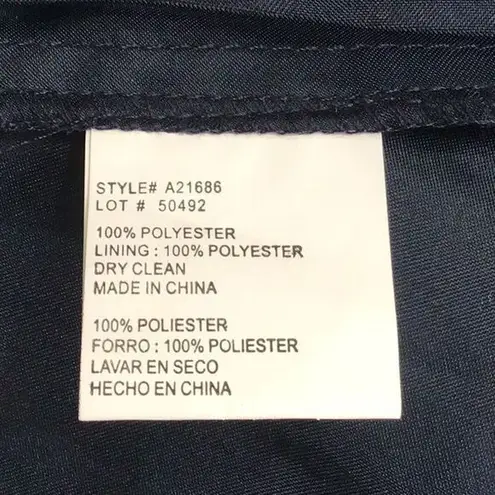 AQUA NEW  Off-the-shoulder center notch‎ Chiffon Gown In Navy, size 2