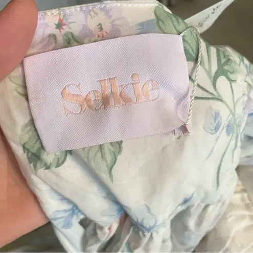 Selkie The Weekender Free People Floral Ruffle Jumpsuit Medium NEW White