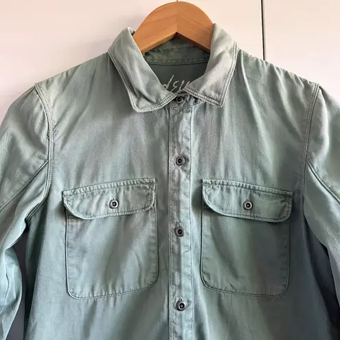 Madewell Women's Size Small Tomboy Green Button Up Work Shirt