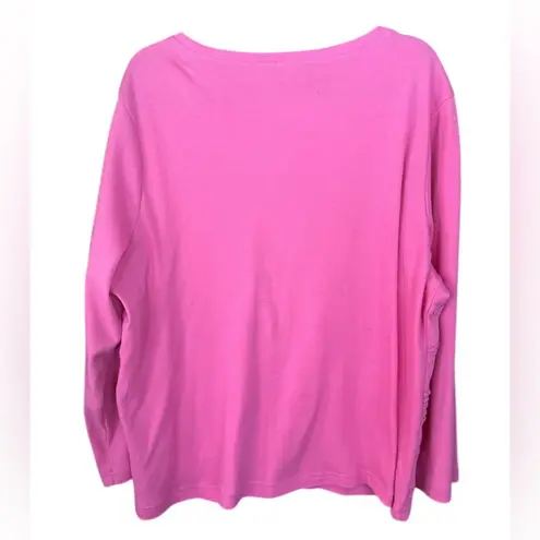 Bonworth Vintage Pink Button Cardigan w Fun, Feminine Detail. Size Large Petite