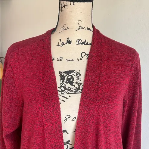 d&co Denim & Company Long Length Open Cranberry Cardigan Size XLPetite Purple