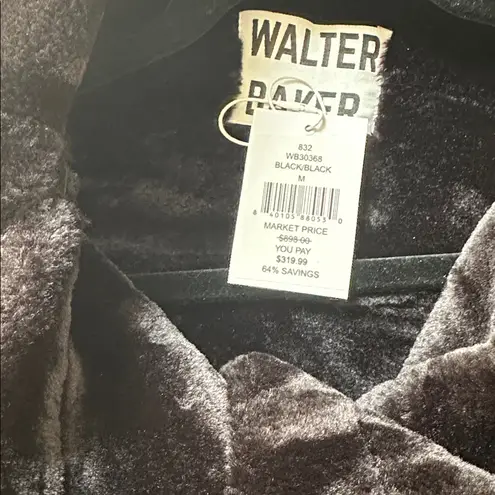 Walter Baker Black Leather Jacket with Silver Zippers