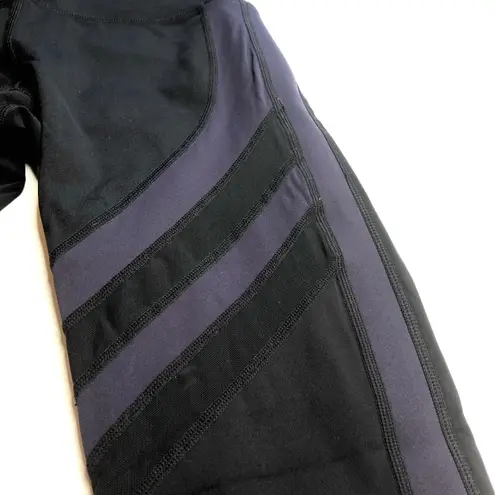 Zyia Black Mesh Luxe Leggings Hi Rise 7/8 Length