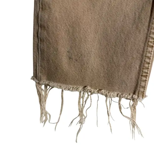 RE/DONE 70’s Ultra High Rise Stove Pipe Washed Khaki Straight Jeans Size 26