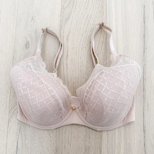 Chantelle NWOT Norah Chic Plunge T-Shirt Bra Lace in Rose Size 32DDDD