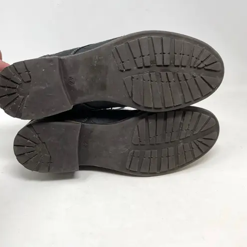 Taos Comrade Distressed Black Leather Lace Up Ankle Combat Boots womens 42 11