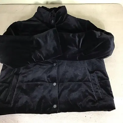 Popsugar Women’s velveteen Black Puffer Jacket Size Medium EUC