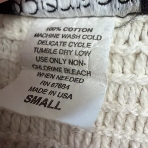 Vintage Objects D’Art cream knit fringe cottagecore vest Tan