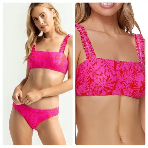 Raisin's Surf Brand Pink & Red Tulum BandeauāBikini Top