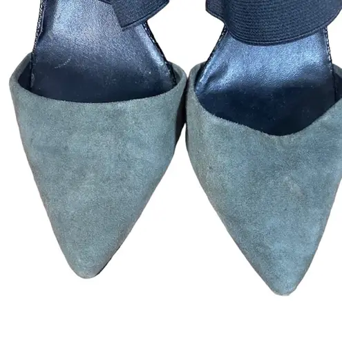 Charles David Gray Suede Leather Cap Toe Ankle Strap Chunky Heels Women Sz 6